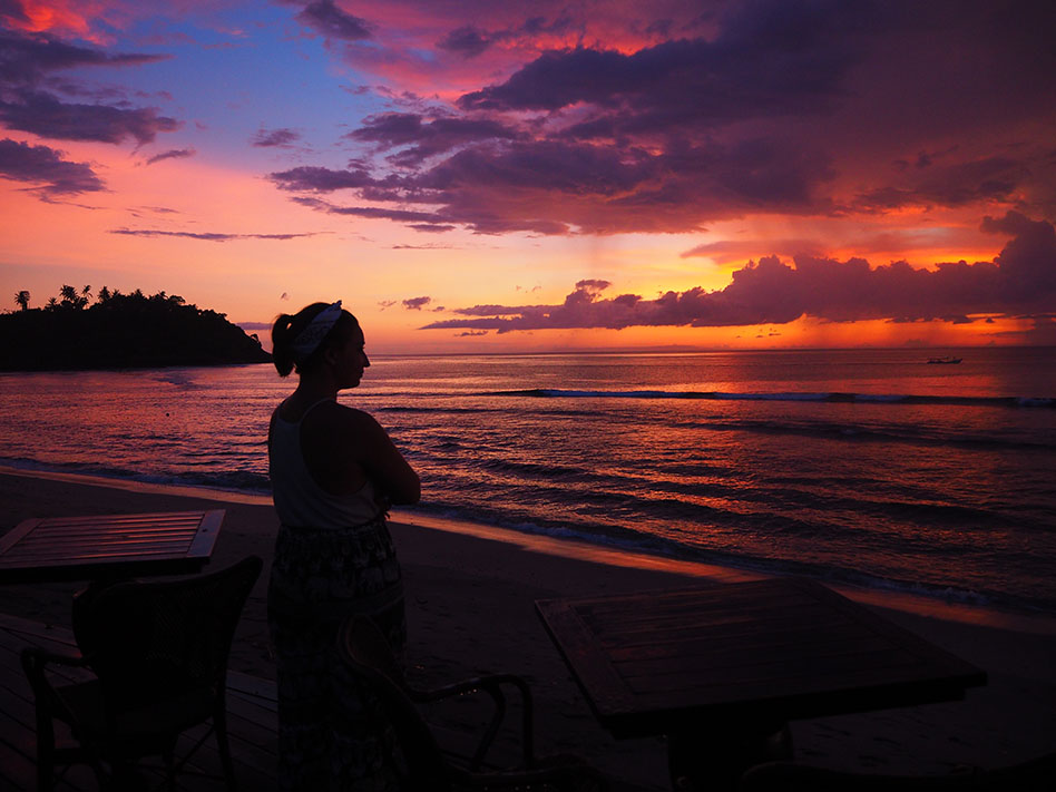Lombok coucher de soleil sur le mont Agung